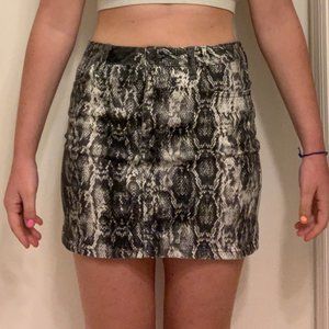 snakeskin denim skirt